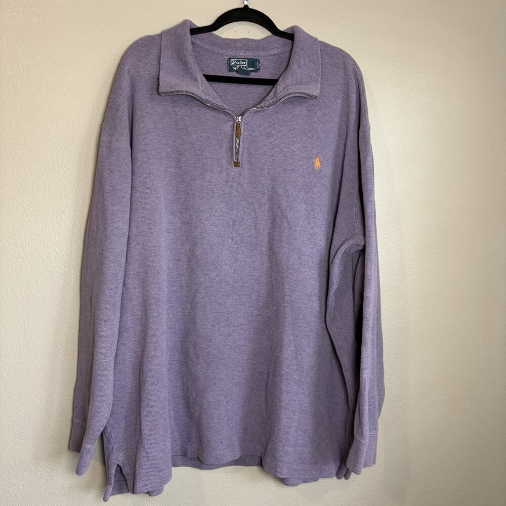 Polo Ralph Lauren 1/4 Zip Pullover Mens 3XLT Pony Logo Cotton Casual Sweater